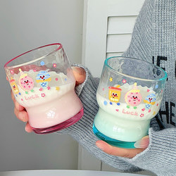 Original Dessert Party Cute Glass Cup Couple Water Cup Girl High-Value New Style Christmas Household Cup for Drinking Water