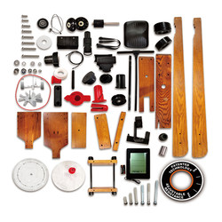 Complete Collection of Rowing Machine Accessories in Various Sizes: Parts, Water Tank, Resistance Bands, Smart Display, Footrest, Seat Cushion, Handlebars, Slide Rails