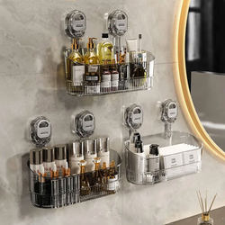 Suction Cup Storage Rack, No-Drill Wall-Mounted, for Bathroom, Washroom, Sink, and Cosmetics Storage Box