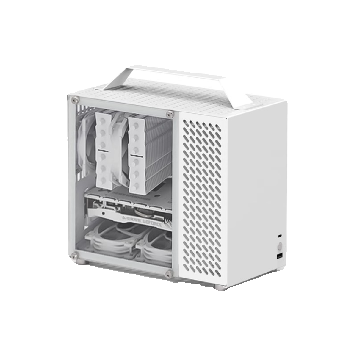 Benniu U45 Mini ITX Computer Chassis - White, Aluminum Alloy