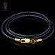 Gold pendant semi-finished necklace braided rope jade pendant lanyard black wax leather rope jade pendant safety buckle special rope