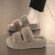 Furry slippers for women's outerwear 2025 autumn and winter new outdoor thick-soled plus velvet warm furry shoes popular home cotton slippers