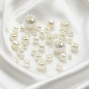 
Acrylic large hole through hole off-white highlight pearl beads diy bracelet earrings necklace jewelry accessories material