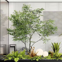 Simulated Bellflower Tree, Horse-Drooping Tree, Indoor and Outdoor Bionic Fake Green Plants, Window Display Landscaping, Decorative Landscape Ornament Set
