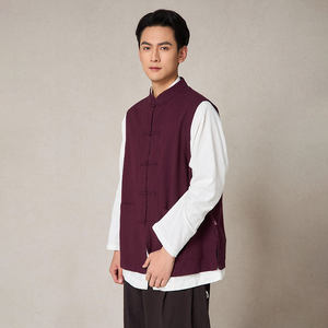 
[Zhaobentang Cotton Line] Five-plate buckle 20 horse clips original design Chinese style men's vest top M1215