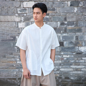 
[Zhaobentang] Cotton and linen shirt short-sleeved men's 2025 summer new comfortable linen casual top for men M1048