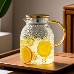 Glass Water Pitcher for Home Use, High-Temperature Resistant, Large Capacity, Food-Grade Cold Water Pitcher