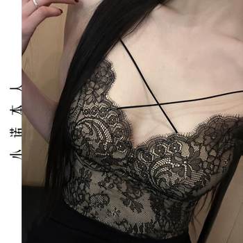 Xiaonuo himself wears hollow lace inner wear and can wear a hot slim back top with sexy slim bottom shirt 2565
