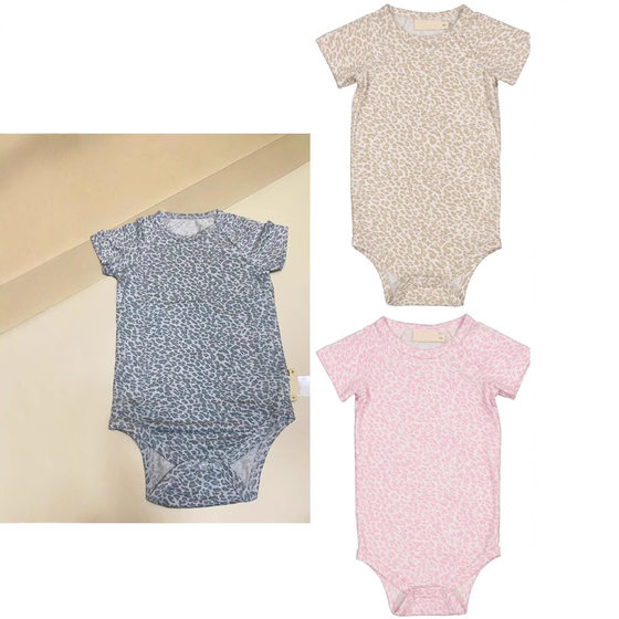 
25 summer custom mar modal cotton super comfortable baby leopard print short-sleeved harp clothes bag for one-piece