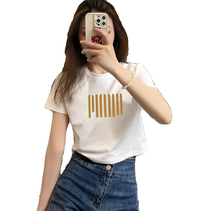 
2026 new summer women's short-sleeved T-shirt pure cotton short top slim body shirt niche women's temperament ins trend