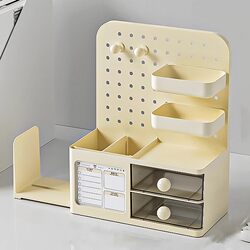 Desktop Storage Box Perforated Board Drawer-Style Student Desk Organizer Display Rack Pen Holder Workstation Office Desk Storage Rack