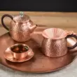 Đồng dệt tay trà cống trà lọc búa hoa văn lọc gỗ đàn hương đen tay cầm phụ kiện handmade tách trà nắp phễu ấm trà đồng ấm đun nước bằng đồng 