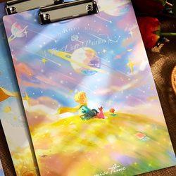 Vintage Oil Painting Clipboard Stationery Student Drawing Writing Pad Hard Board Wooden Paper Clipboard A4 Creative Art Simple Test Paper Storage Clipboard Junior High School Student Exam Pad