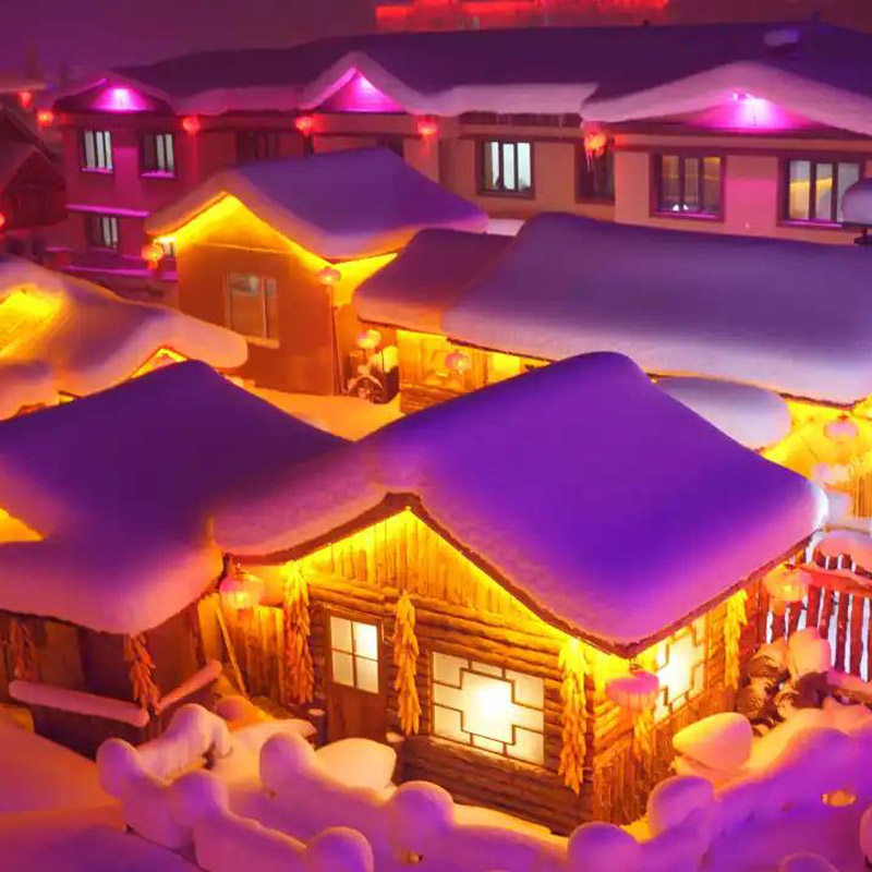 东北哈尔滨4天3晚跟团亚布力滑雪横道河子雪乡夜景网红雪地摩托