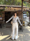 Kurosawa Kyoki work pants 2025 spring new style slightly fat large size high waist slim loose sports casual pants for women
