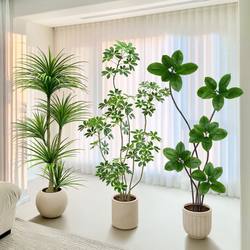 Bionic Dragon Blood Tree Artificial Green Plant High-End Cream Style Living Room Indoor Fake Plant Floor-Standing Decorative Potted Tree Ornament