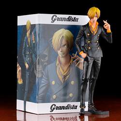 One Piece Super Large Assembled Black-Cloaked Smoking Sanji Figure Straw Hat Crew Sanji Luffy Zoro Statue Black Foot Sanji