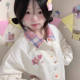 Japanese sweet plaid splicing unique lapel jacket for women's spring and autumn new baseball uniform super beautiful rainbow buckle jacket