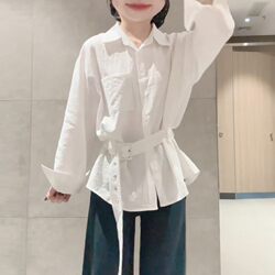 Unique and Beautiful Waist-Cinching Blouse, White Shirt for Women, 2026 Early Spring New Style Shirt Top with Stunning Design