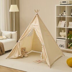 Convenient Children's Tent Indoor Small House Outdoor Camping Single-Person Photo Decoration Indian-Style Off-White New Model