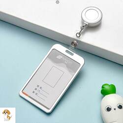 Metal Work Id Card Holder Aluminum Alloy Access Control Meal Card Hospital Doctor Nurse Badge Double-Sided Retractable Clip