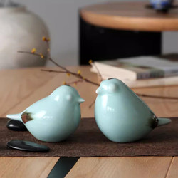 Jingdezhen Ceramic Handmade Chinese-Style Ceramic Bird Ornaments Zen-Inspired Creative Coffee Table Living Room Animal Decorations Desktop