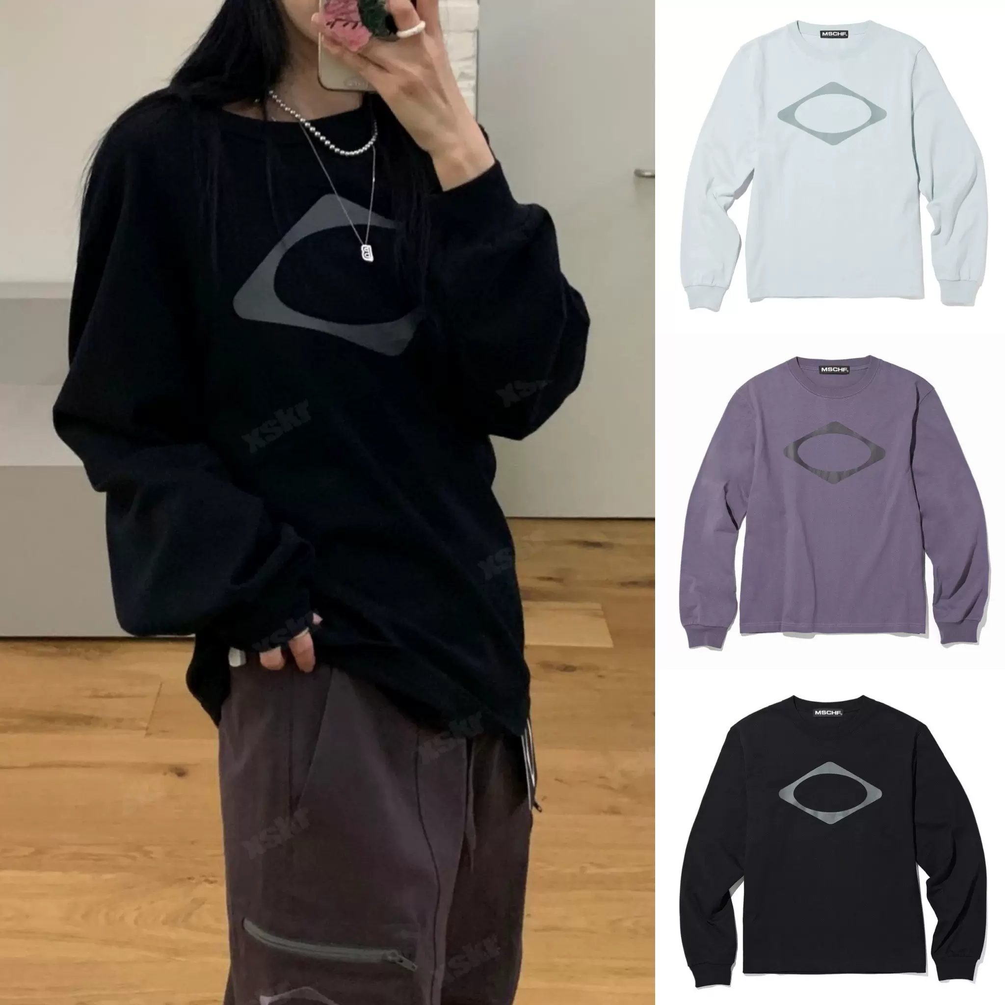 xskr MSCHF24秋冬RHOMBUS HALF ZIP TRACK TOP半拉链长袖上衣-Taobao 