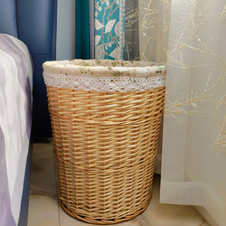 Dirty Clothes Basket with Lid, Rattan Woven Laundry Basket, Large Wicker Woven Dirty Clothes Storage Basket