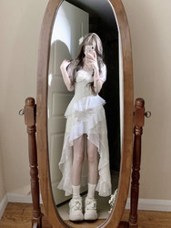 Beautiful and Elegant Dress for Women, Summer Seaside Vacation Atmosphere, Irregular Hem, Fairy-Like Long Dress, Waist-Cinching and Slimming