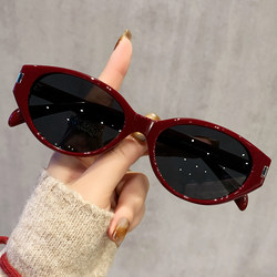 Cat-Eye Prescription Sunglasses for Women, High-End 2026 New Model, Slimming Effect for Large Faces, Polarized Sunglasses, Retro Red Glasses