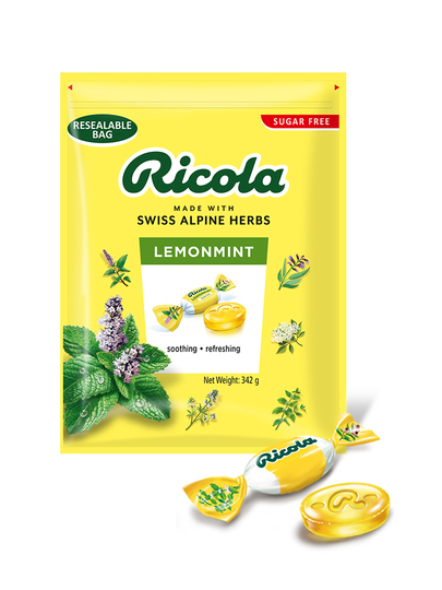 Ricola 砂糖不使用 喉飴 レモンミント 342g