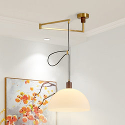 Swing Arm Restaurant Lamp Shifter Chandelier Nordic Creative Study Kitchen Lighting Bar Walnut Rotatable Lamp Arm