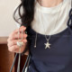 Korean silver love letter necklace for women 2025 new daily versatile star collarbone chain niche design accessories