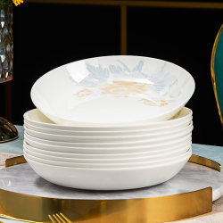 Jingdezhen Ceramic Square Plate, High-End Household First-Grade Bone China Plate, Dish, Chinese Style New Dinner Plate, Tableware