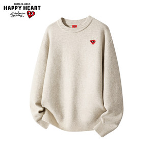 
Charles Peach Heart Sweater Men's 2026 New Autumn and Winter Style Inner Top Couple's Pullover Knitted Bottoming Shirt