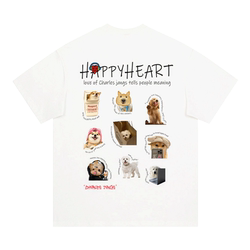 Charles Peach Heart Genderless Short Sleeve T-Shirt