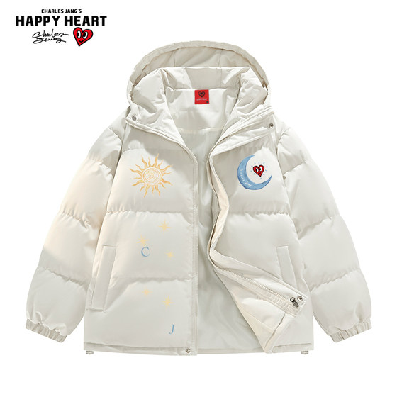 
Charles Heart American Printed Hooded Cotton Jacket Men's Winter Thickened Warm Couple Casual Bread Jacket