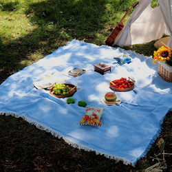 Outdoor Camping Picnic Mat ins Beach Mat Beach Towel Portable Picnic Cloth Blanket Sea Blue