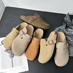 
Soft sole wear slippers for women with Birken shoes 2025 hit new Boken shoes soft sole retro bag head women's shoes half drag