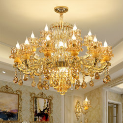 Living Room Chandelier, European Style, Grand and Luxurious, for Villa, Master Bedroom, Dining Room, Crystal Lighting Fixture, 2025 New Model, Full Spectrum