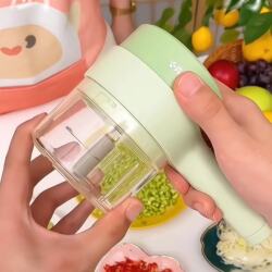 Multifunctional Electric Vegetable Cutter for Home Use, Small Handheld Food Processor, Garlic Crusher, Garlic Paste Maker, Meat Mincer, Slicing Tool