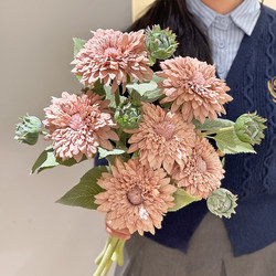 Teddy Sunflower Artificial Flower Faux Flower Light Luxury Ornament Artificial Bouquet High-End Living Room Upscale Decoration Floral Arrangement