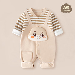 Baby Jumpsuit for Spring and Autumn, Long-Sleeved Pure Cotton Romper for Boys and Girls, Super Cute Newborn Infant Crawling Clothes