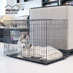 Midwest Large and Medium-Sized Dog Cage, Indoor, Foldable, Rust-Resistant Carbon Steel, Suitable for Border Collies, Golden Retrievers, and Shiba Inu