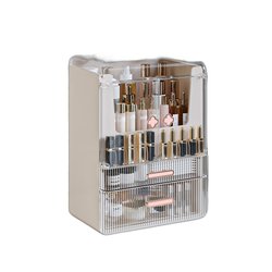 High-End Cosmetics Storage Box, Desktop Lipstick, Makeup Brush, Skin Care Product Storage Rack, Dressing Table, Double-Door Makeup Box