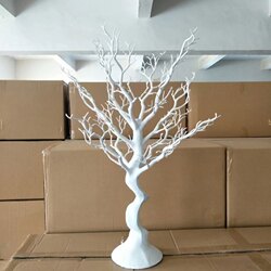 Artificial Decorative Christmas Tree with White Dried Branches, Wish Tree for Indoor Window Display, Floor-Standing Wedding Decoration Tree