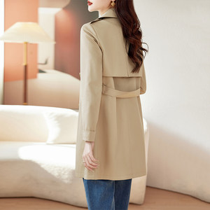 
Waist slimming windbreaker for women 2025 new spring and autumn small person super good-looking British style high-end casual temperament