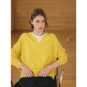 
shyshy soft wool light and translucent texture small v-neck pullover spring and summer knitted