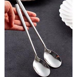 Stainless steel spoon food grade long handle spoon spoon spoon Korean thickened high-value meal spoon household meal spoon
