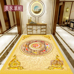 Chinoiserie Living Room Entrance Hall Aisle Lotus Nine Fish Gathering Picture Floor Tile Mosaic Pattern Throwing Crystal Brick Mosaic Floor Tile